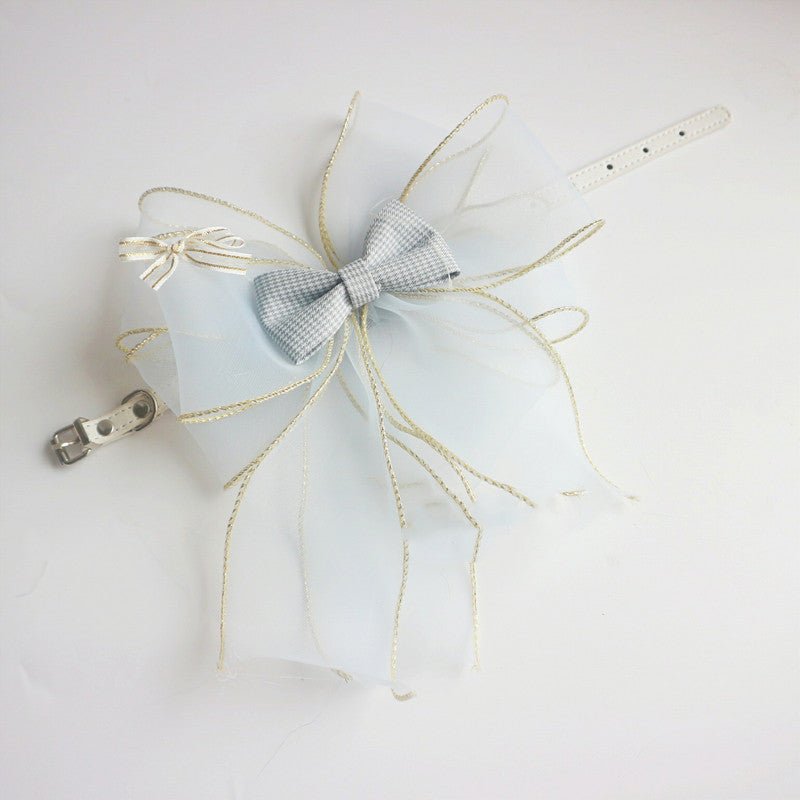 Pet Leather Collar Bow Cute Photo Props