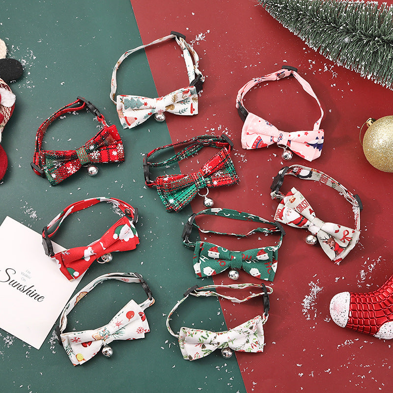 Cartoon Cute Pet Christmas Decoration Collar Bow Tie