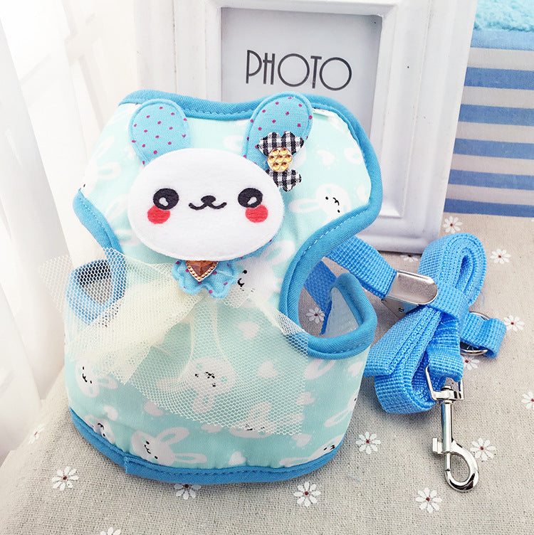 Three-Dimensional Flower Dsign Chest Back Traction Rope VIP Teddy Bichon Dog Traction Rope