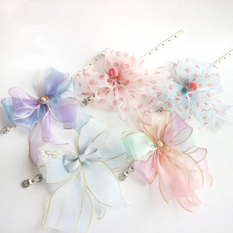 Pet Leather Collar Bow Cute Photo Props